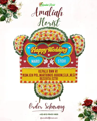 Karangan Papan Bunga Pernikahan di Tenogo